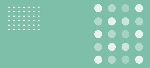 Light green banner with a multiple white circular shapes.