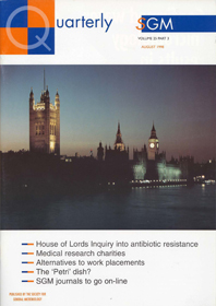 Cover of Microbiology Today, issue of August 1998