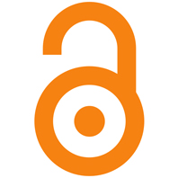 Orange open access logo with a lock.