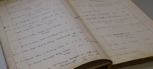 The National Collection of Type Cultures’ (NCTC) first order book, used from 4 January 1920 to 4 May 1923